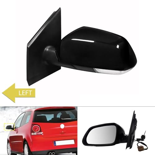Rétroviseur gauche Polo MK4 mécanique avec commande par câble de commande noir