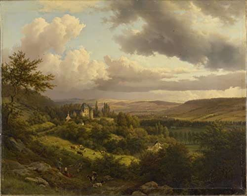 Peinture murale paysage du Luxembourg pour créer un salon élégant et accueillant
