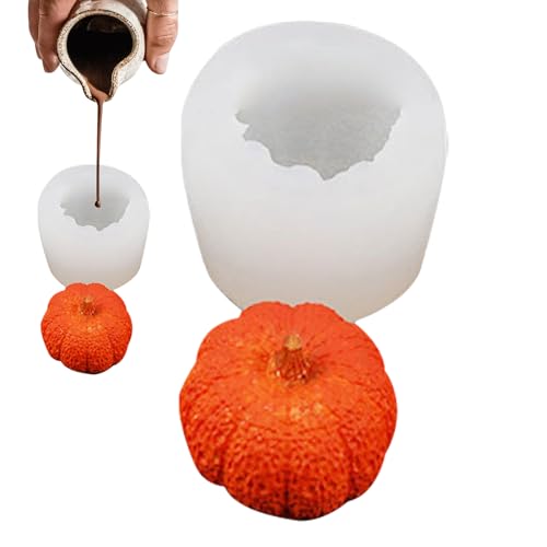 Moldes de silicona en forma de silicona en forma de calabaza 3D calabaza hoja de maíz fondant moldes, conjunto artesanal para la producción de velas | Formulario para la producción de decoraciones de