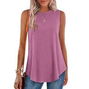 Damen Tank Top Ärmellos Oberteile Sommer Tanktops Rundhals Loose Fit Blusentop Basic Vest Top S-2XL
