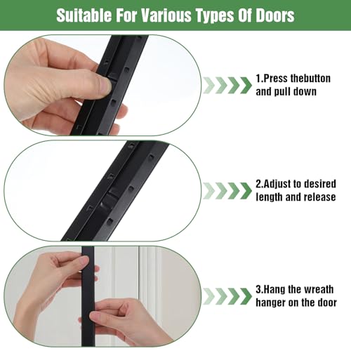4 Pack Over The Door Hooks Towel & Coat Rack Organizer for Bathroom Adjustable Door Hook Hanger from 15-25 Inch Heavy Duty Front Wreath Hanger No Drill Hooks for Multiple Uses Suitable for cloakrooms by PercyEffie - Image 4