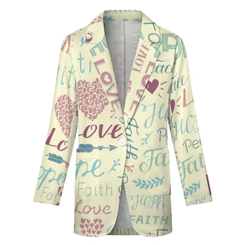 Religious Pattern Blazers for Women Fashion Business Casual Office,Elegant Jacket Coat with Pockets4