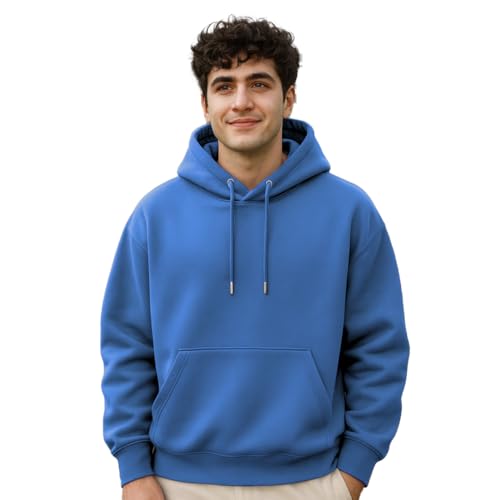 Image of Nobero Heavy Duty Oversized Solid Hoodie for Men | Hoodies for Men | Oversized Fit | Solid Colour | Thick Fleece Fabric | Drawstring Hood
