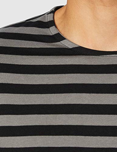 Urban Classics T-Shirt a Strisce, Asfalto/Nero