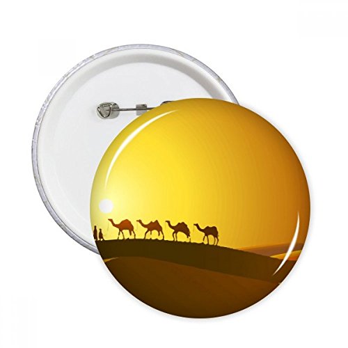 Badge chameau de la Route de la Soie en soie ronde avec finition haut de gamme pour veste
