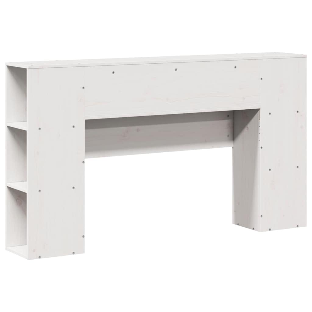 vidaXL Kopfteil, Bettkopfteil mit Stauraum, Freistehend Betthaupt für Holzbett Doppelbett, Holzkopfteil Bettzubehör Schlafzimmer, Weiß 140cm Massivholz Kiefer