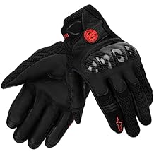 Royal Enfield Alp X RE Summer Motorcycle Riding Gloves for Men Black Protective Leather Biker Gloves Durable Air Mesh