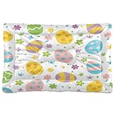SEHANY Spring Easter Egg Bunnies Dog Bed Cat Bed with Non-Slip Bottom, Kennel Bed Crate Soft Pet Bed Mattress Washable Pets Bed Pad for Small Medium Large Dogs Cats,24x18in