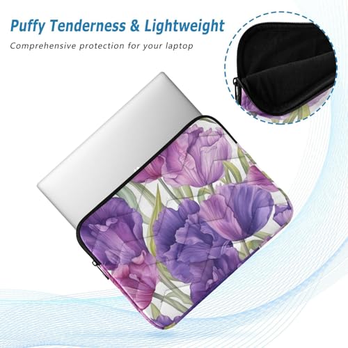Funda para laptop 13-14 pulgadas con diseño floral púrpura miniatura 5