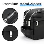 MIRASON Travel Toiletry Bag for Men Leather Travel Bag for Toiletries, Dopp Kit Water-resistant Shower Bag for Shaving Bathroom Organizer Gifts for Men, Black - Image 4