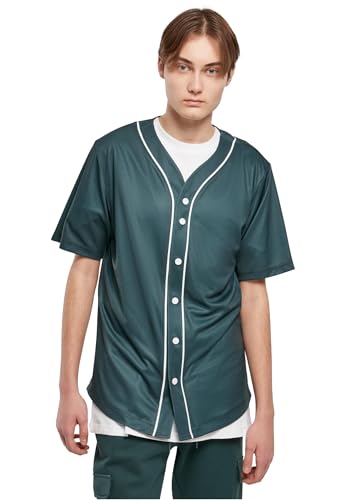 Urban Classics Baseball Mesh Jersey, T-Shirt pour des Hommes, Bottlegreen/White, M