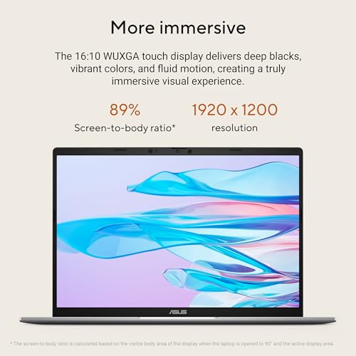 Image of ASUS Vivobook S16 Laptop (2026), 16 inch 16:10 WUXGA Touch Display, Copilot+ PC, AMD Ryzen AI 7 445 Processor, AMD Radeon Graphics, 16 GB RAM, 1TB SSD, Wi-Fi 6, Win11 Home, Cool Silver, M3607GA-AS76T