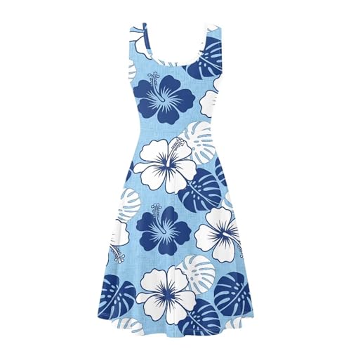 Image of Dreaweet Casual Sleeveless Dresses for Women Girls, Round Neck Tank Dresses with Pockets Summer Sundress Size XS-4XL