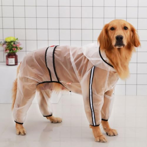 Poncho para perros con capucha cómoda de TPU impermeable contra lluvia 6