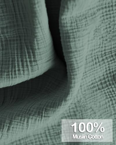 Muslin Nursing Covers for Breastfeeding, Arch Neckline Breast Feeding Covers for Women, Moms Privacy Breathable Summer Nursing, Enlarged XL Size Soft Feeding Cover (Roman Green) - Thumbnail 2