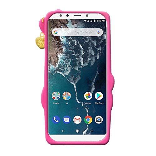 Image of Unirock Hello Kitty Back Case Cover for MiA2| 3D Cute Hello Kitty Case |Soft Silicone Rubber Back Cover with Pendant Kitty Cover for MiA2 (Pink)