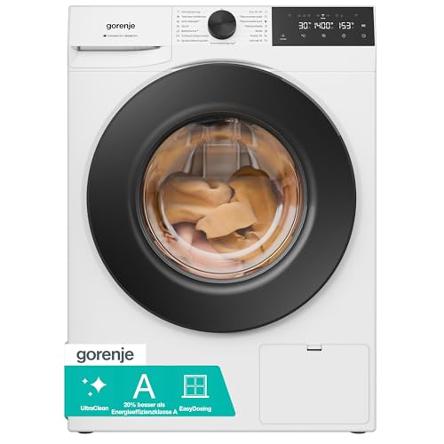 Gorenje WGAM4S74A Waschmaschine mit Dampffunktion /7 KG /1400 U-Min/ConnectLife /15 Programme/UltraClean/EasyDosing/SteamTech/Inverter PowerDrive /20% besser als Energieeffizienzklasse A/Weiß