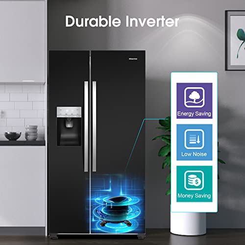 Hisense RS694N4IBF Freestanding Side-by-side Door American Fridge Freezer 562L 91 × 178.6 × 74.3 cm (W×H×D), Black, Varnished Door 12 Hisense RS694N4IBF Freestanding Side-by-side Door American Fridge Freezer 562L 91 × 178.6 × 74.3 cm (W×H×D), Black, Varnished Door 11