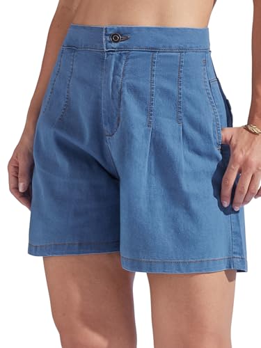 Image of Miss Chase Women's White Regular High Rise Clean Look Regular Stretchable Denim Shorts