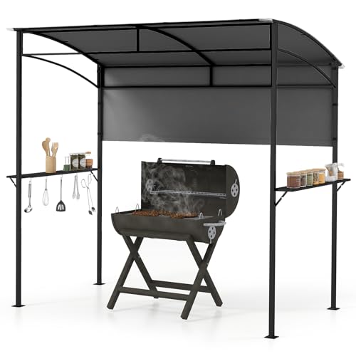 SPOTRAVEL BBQ Grill Gazebo Outdoor BBQ Shelter (Grey 239 x 108cm)