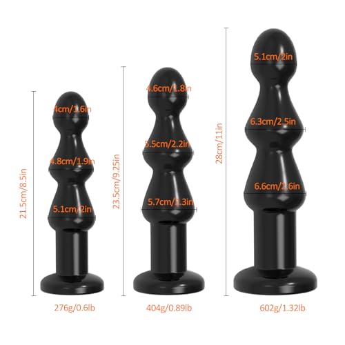 Image of Anal Plug Anal Beads with 3 Knots, Butt Plug Trainer Anus Dilator Adult Sex Toy for Beginner Men Women & Couples(8.5IN)