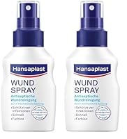 Hansaplast Wundspray (50 ml), zur antiseptischen Wundreinigung durch mechanische Spülung, Spray schützt vor Wundinfektionen, farblos und besonders hautfreundlich (Packung mit 2)