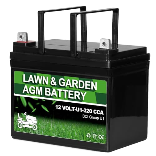 WEIZE Lawn Garden AGM Battery, 12V 320CCA BCI Group U1