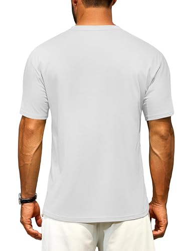 Cotrasen Men's T Shirts Cotton Drop Shoulder Short Sleeve Shirts for Men Casual Soft Comfort Loose Fit Mens Summer Tee Shirts