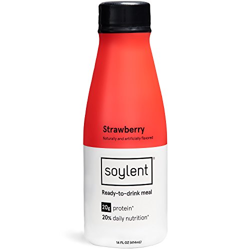 Soylent Strawberry Plant Protein Meal Replacement Shake, 14 oz (Pack of 12)