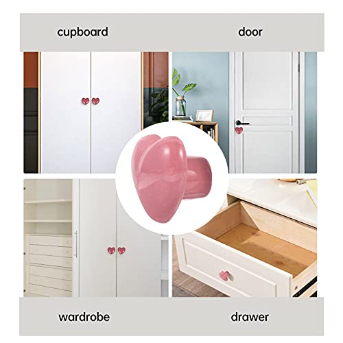 TOYANDONA 10 peças de puxadores de cerâmica em forma de coração, puxadores decorativos para móveis d