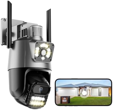 Câmera de Segurança 4K para Telhado Externo, Rastreamento de Pess...