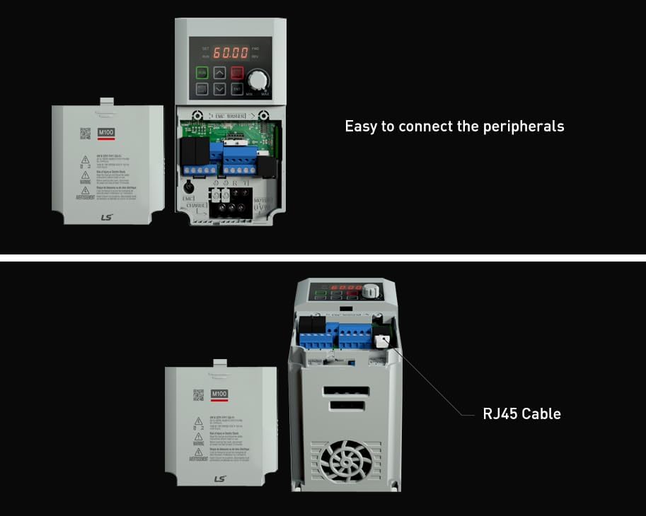 Miniatura 6 de LS Electric LSLV0004M100-SEONNA M100 Series VFD  0,4 kW (0,5 HP)  Entrada 1 fase 200-240 V  Salida trifásica  Unidad inversora industrial compacta