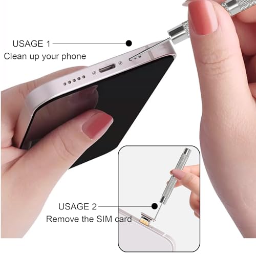 AxiyanX sim Card Removal Tool,4 Pcs sim Card Tool Removal Tool,sim Tool,sim Ejector Tool with 4 Cleaning Cloth,sim Removal Tool for All Models iPhone, iPods and iPad, Samsung Galaxy, LG (A-Argent)