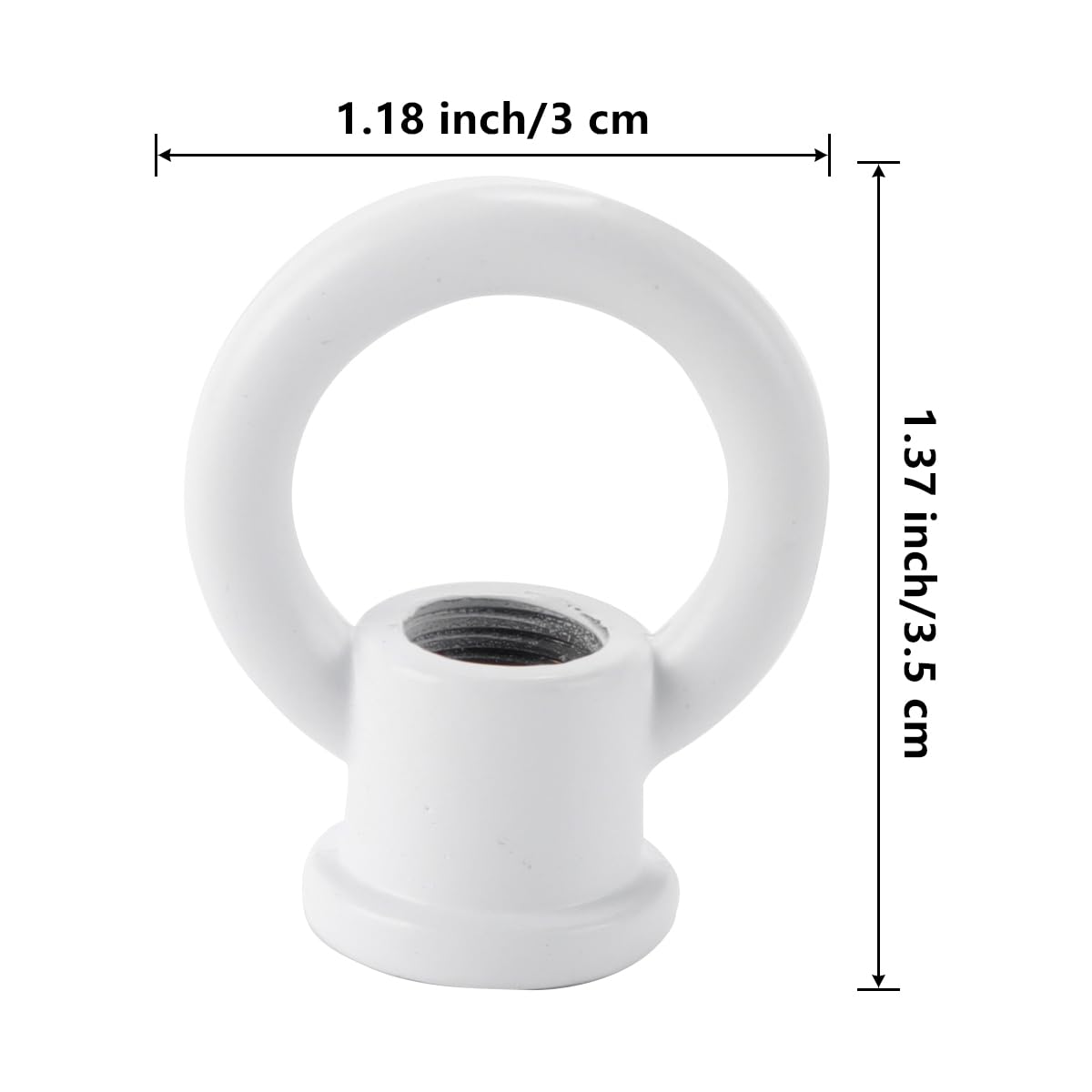 2 pezzi di dadi ad occhiello, gancio portante per lampada a sospensione da bancone da bar, filettatura M10 da 29 x 35 mm, anello femmina per lampada a sospensione e lampadario (bianco)