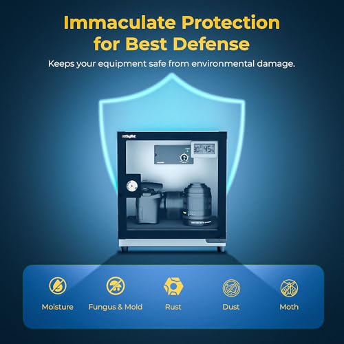 Image of Digitek AB 20 C Dry Cabinet 20L for Camera & Lens Storage, Moisture, Fungus & Dust Protection, Anti Rust Design, Lock & Key Security, Durable Glass Door