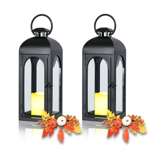 Lanterne à bougie sans flamme pour terrasse et table de fête de Thanksgiving