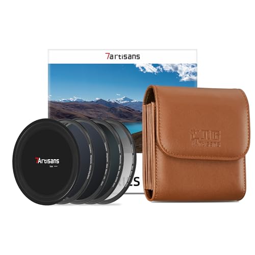 7artisans Filtre Nano magnétique Filtre UV ND Réduction de la lumière Filtre/Filtre de polarisation CPL/Filtre dégradé GND/Mist Noir 1/4 Filtre Photo Portrait (67 mm 3-en-1 Ensemble)