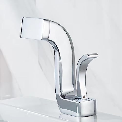 Robinet de lavabo cascade en cuivre idéal pour optimiser le confort d'un meuble de salle de bains