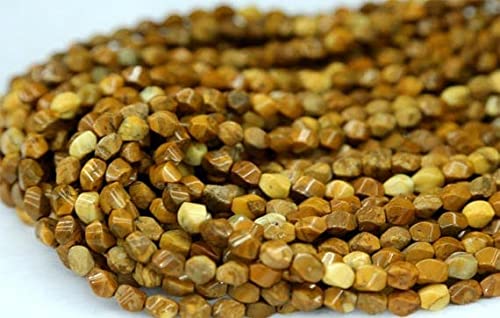 Perles jaspe ivoire jaune torsadées LKBEADS 6x8mm pour création de bijoux