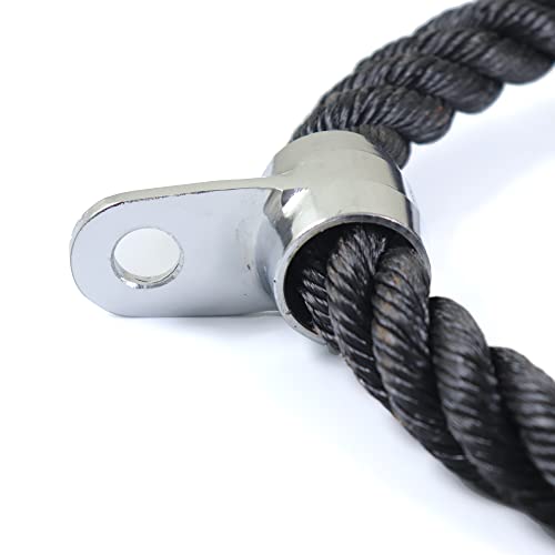Image of Kobo Tricep Rope for Gym : Tricep Rope Cable Attachment : Tricep Rope Cable Cross D Handle, Seated Row Grip, V Tricep Press Down Bar and Straight LAT Bar
