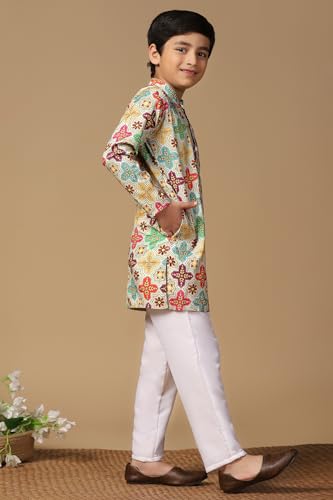 Image of Fashion Dream Boy's Cotton Blend Printed Kurta Pant Set|Kurta Set|Kurta And Pant Set|Kids Ethnic Set|Ethnic Set