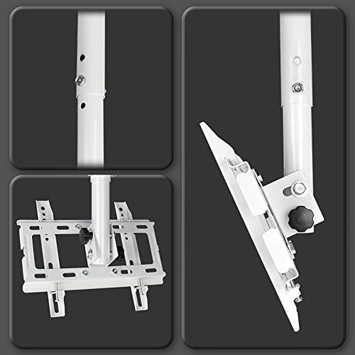 Support TV plafond ou mural blanc 32-55 pouces avec perche réglable