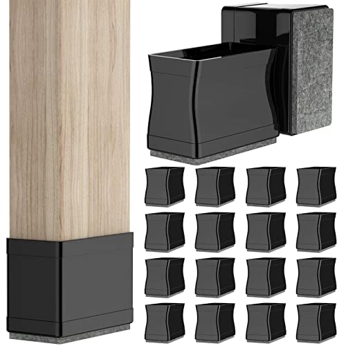 1" x 1 3/4" Rectangle Chair Leg Protectors for Hardwood Floors Silicone Covers to Protect Wood Tile Floors Felt Pads Furniture Leg Caps Reduce Noise,Easy to Move.16 PCS Black. by CHWM - Used condition - US$15.50