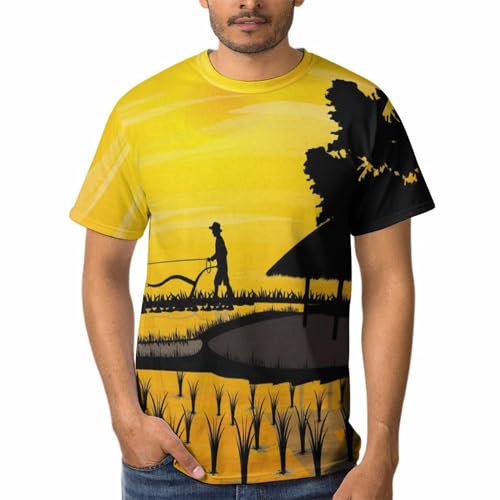 T-shirt bétail de ferme homme respirant avec col rond anti-déformation