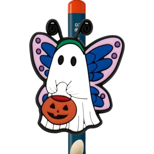 WZZHHJ ハロウィン 漫画 ペンキャップ - かわいいカボチャ/ゴーストの形 ・ 3cm 伸縮自在スタイル ・ 丈夫で環境に優しい素材 - パーティーギフト、学校の教室、オフィスの文房具に最適 (68)