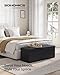 SONGMICS MAZIE Collection - 43 Inches Folding Storage Ottoman Bench, Ottoman with Storage, Foot Rest Stool, Load 660 lb, for Living Room, Synthetic Leather, Black ULSF701