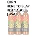 Here To Slay Sauce by Korn, Mild Heat Hot Sauce With Flavors of Jalapeno, Serrano Pepper & Pineapple, Made With All Natural Ingredients, 6 fl oz Bottle (3-Pack)