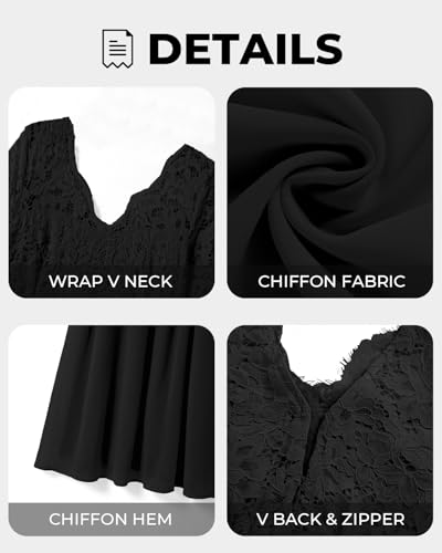 Image of Talisea Plus Size Formal Wedding Dresses - Gowns Evening Prom Elegant V Neck Long Sleeve Lace Chiffon Long Maxi Dress