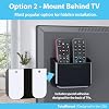 TotalMount Universal Remote Control Holder Attaches to Wall or Back of TV Compatible with All TV Remotes (Premium Black, Large Two Pack)
