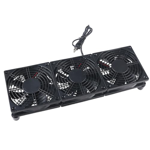 EXCBIOZ USB Cooling Fan,3X 5V USB Powered PC Router Cooling Fan 1400rpm Speed 45CFM Airflow High Airflow Cooling Fan for Router Tablet TV Box Laptop Cabinet Component Electronics